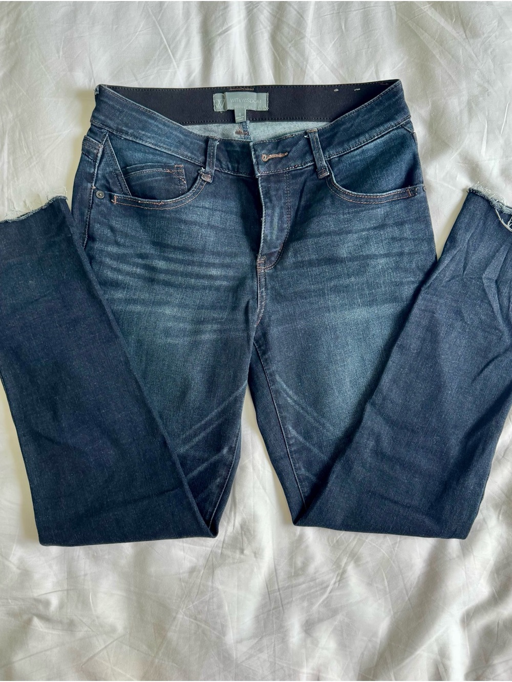 Wit & Wisdom Women's Skimmer Skinny Jeans - Dark Indigo Wash- comfort fit.